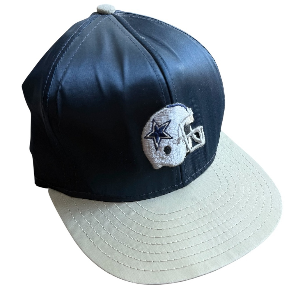 Vintage Supersatin Dallas Cowboys SnapBack hat men blue 80s 90s trucker large